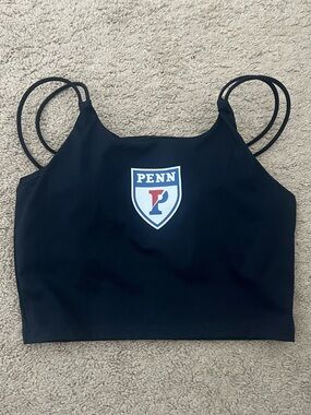 KadyLuxe UPenn Quakers Longline Sports Bra Cami - Size S, Navy Blue (Like New)